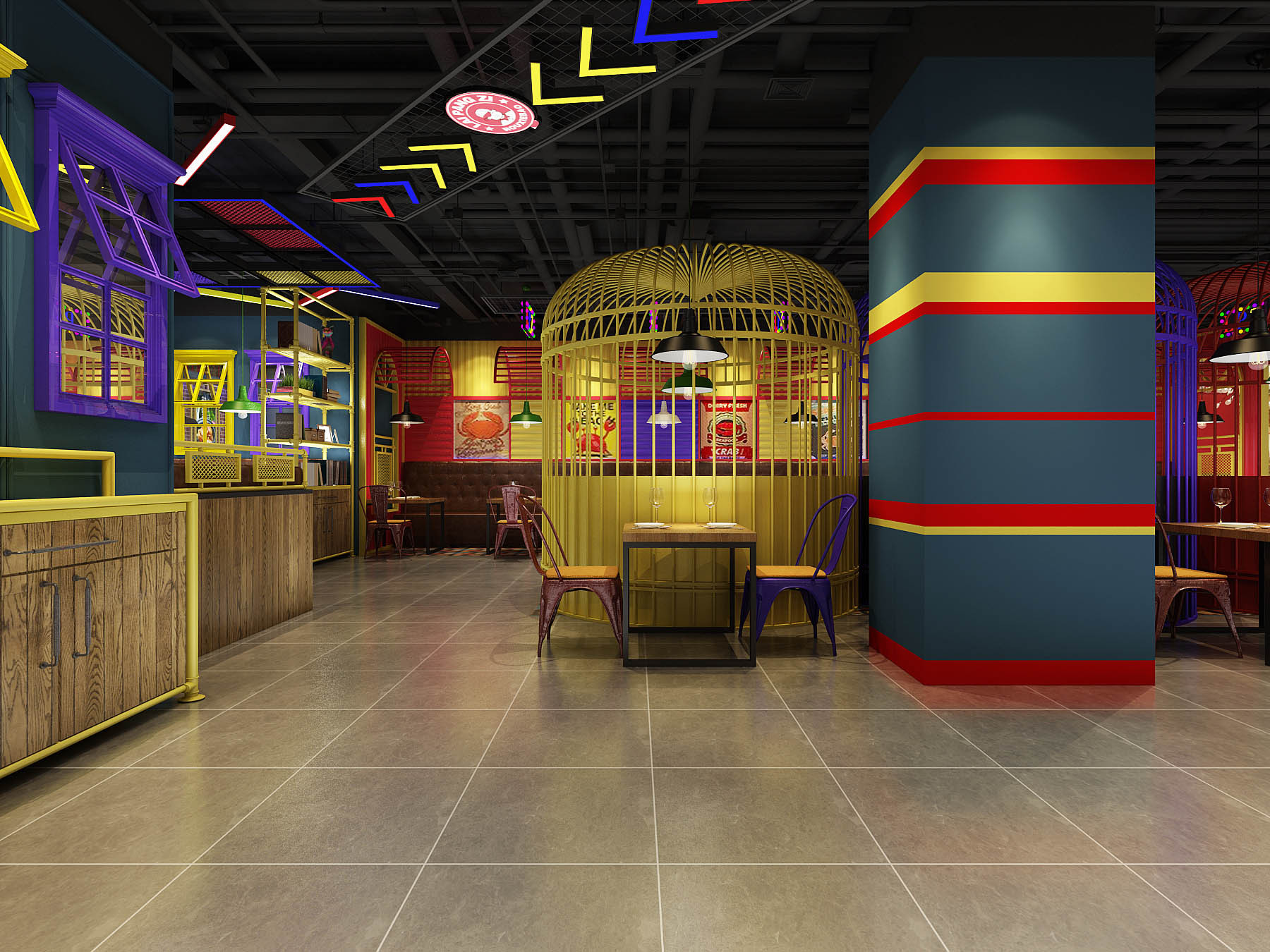 工業(yè)風格餐廳裝修設計效果圖