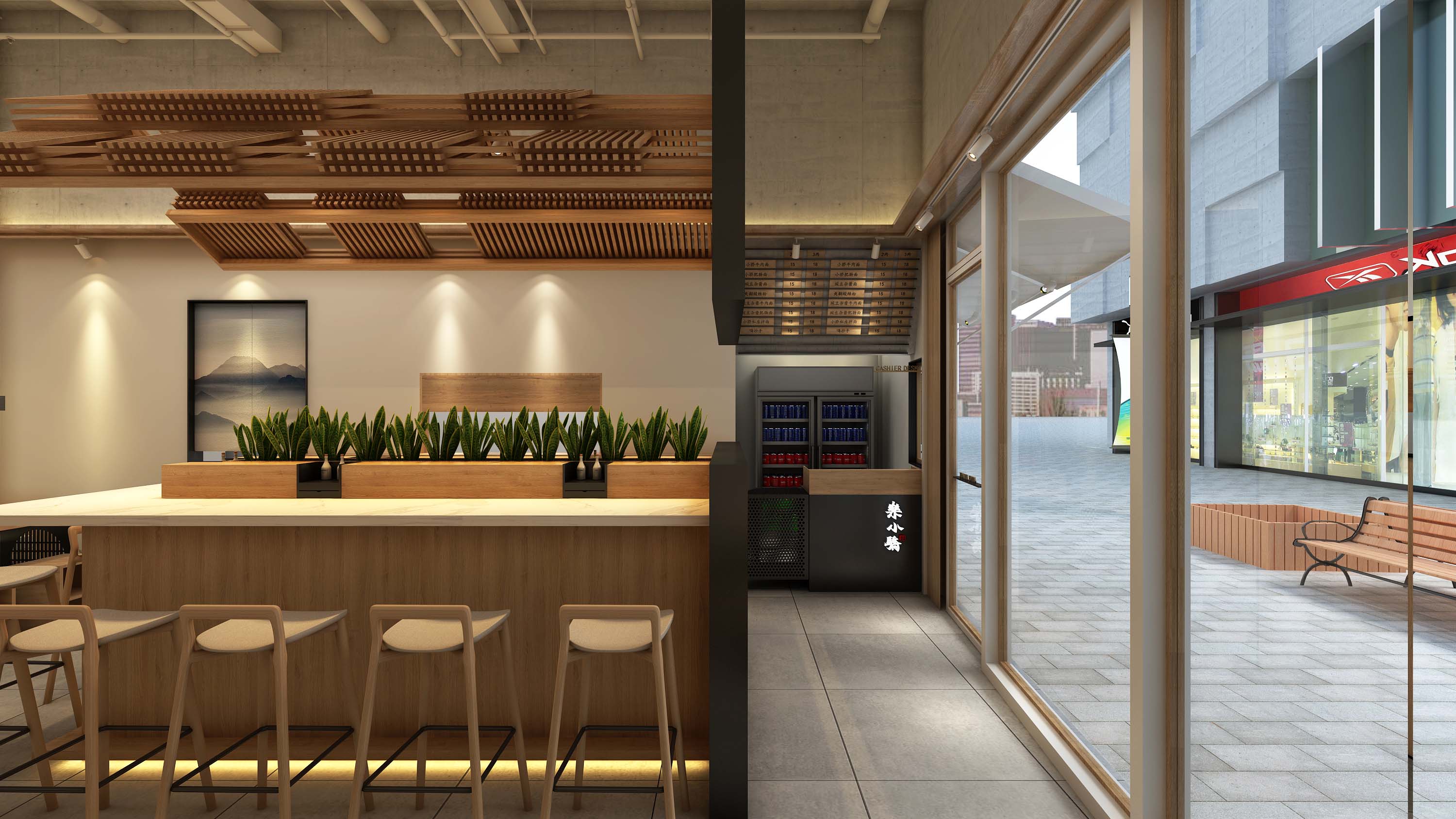 面館門(mén)店裝修效果圖