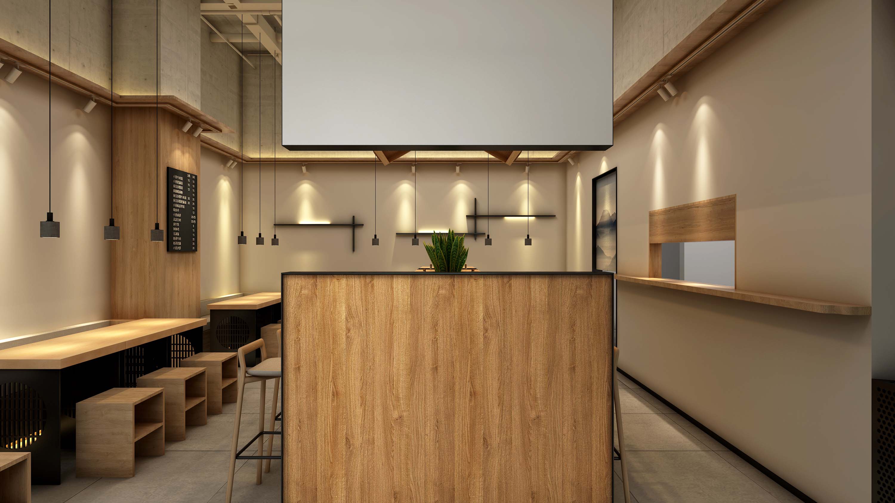 面館門(mén)店裝修效果圖