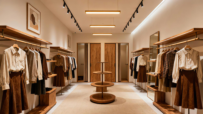 窄長(zhǎng)的服裝店鋪怎么裝修？